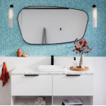 Capriccio Matte Black Asymmetrical Framed Mirror